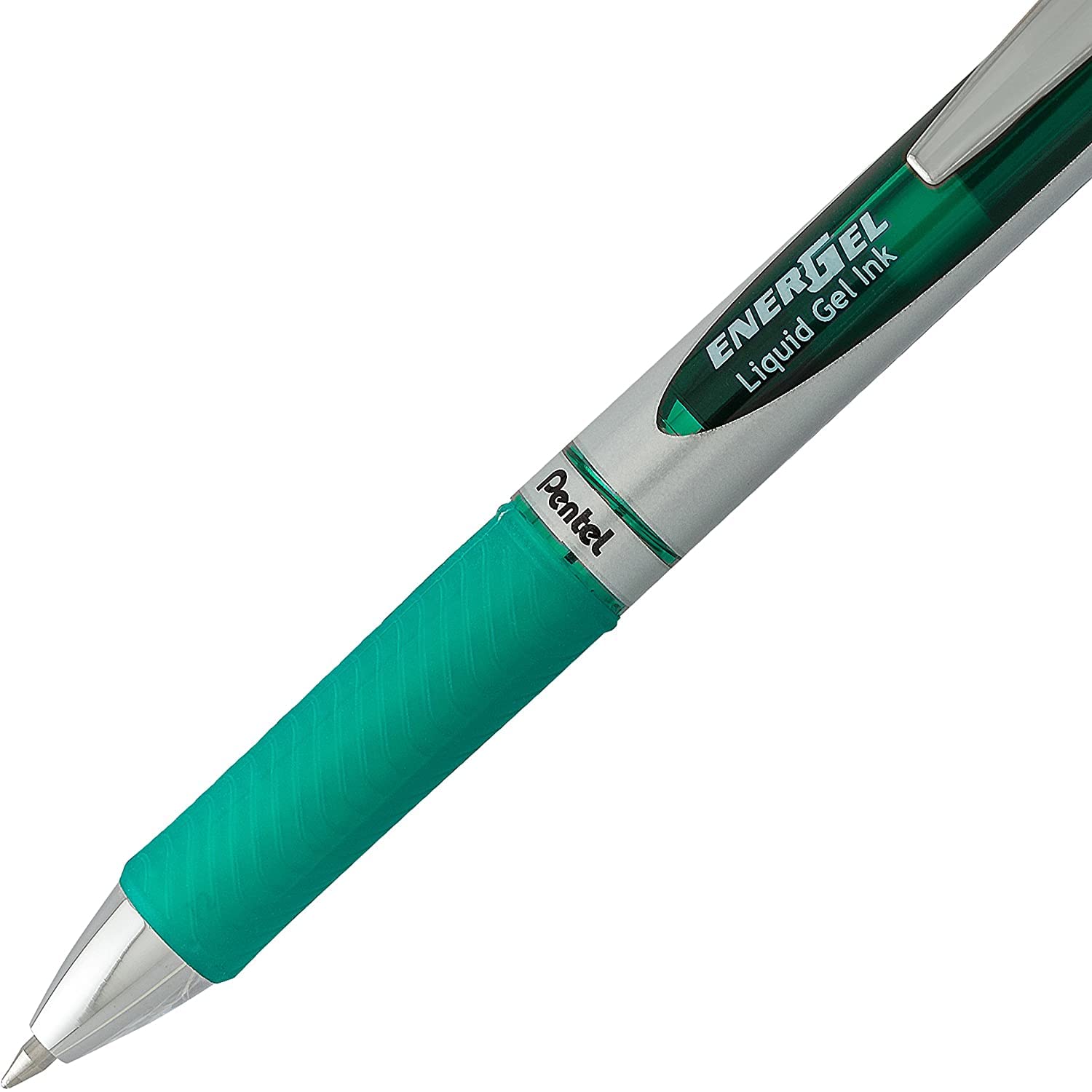 Pentel EnerGel 0.7 mm Liquid Gel Ink Pens - Pack of 5 Green Deluxe RTX Energel Pens with 3 Refills