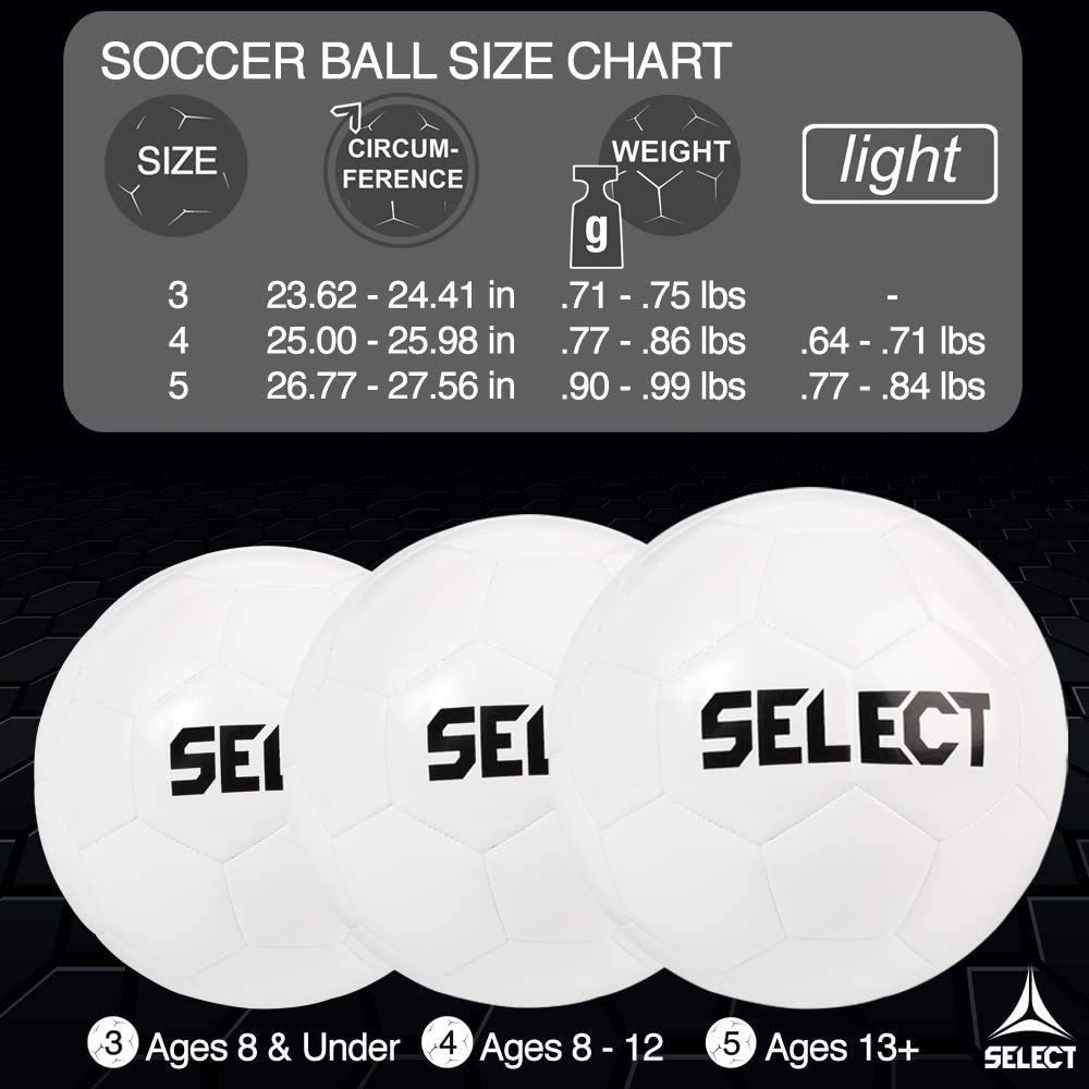 Select Club DB V22 Soccer Ball, White/Blue/Yellow, Size 4