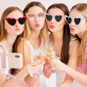 Flutesan 12 Pack Bachelorette Sunglasses Bride Bridesmaid Sunglasses Heart Shaped Sunglasses Women Eyeglasses for Party (Mixed Colors)