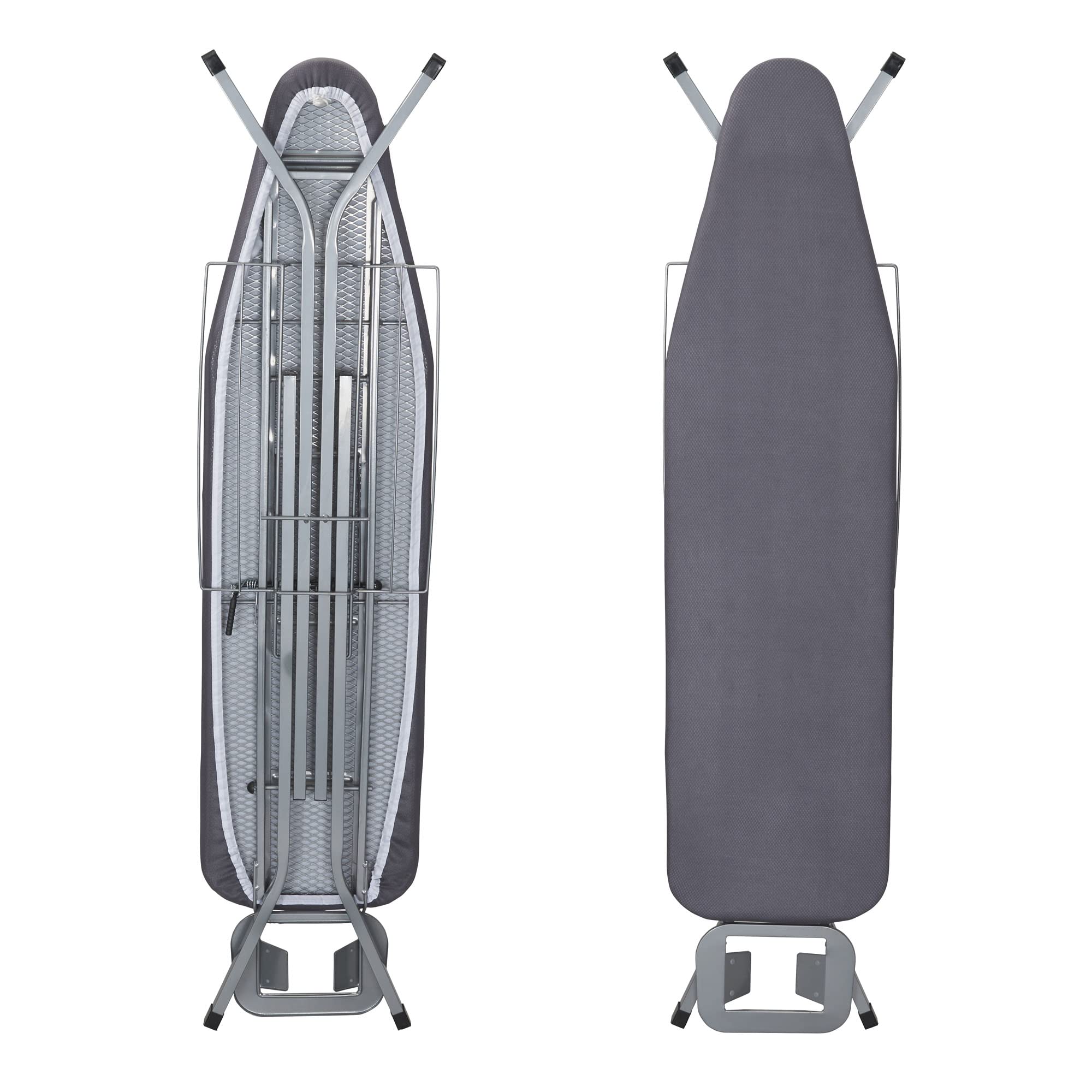 Household Essentials Silver Deluxe Ironing Board with Iron Rest and Clothes Rack