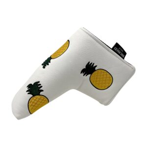 and etcetera breakers golf blade putter cover headcover pineapple durable synthetic leather magnetic closure for scotty cameron odyssey taylormade ping callaway, white