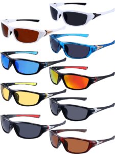 9 pairs polarized sports sunglasses driving shades running sunglasses for men polarized tactical sunglasses(classic colors)