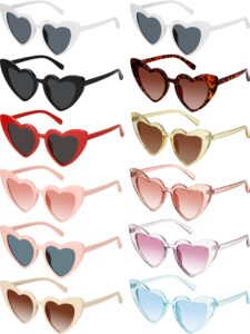 flutesan 12 pack bachelorette sunglasses bride bridesmaid sunglasses heart shaped sunglasses women eyeglasses for party (mixed colors)