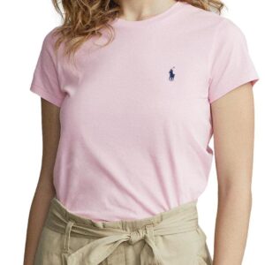 Polo Ralph Lauren Womens Crew Neck Jersey T-Shirt (X-Large, LitePink)