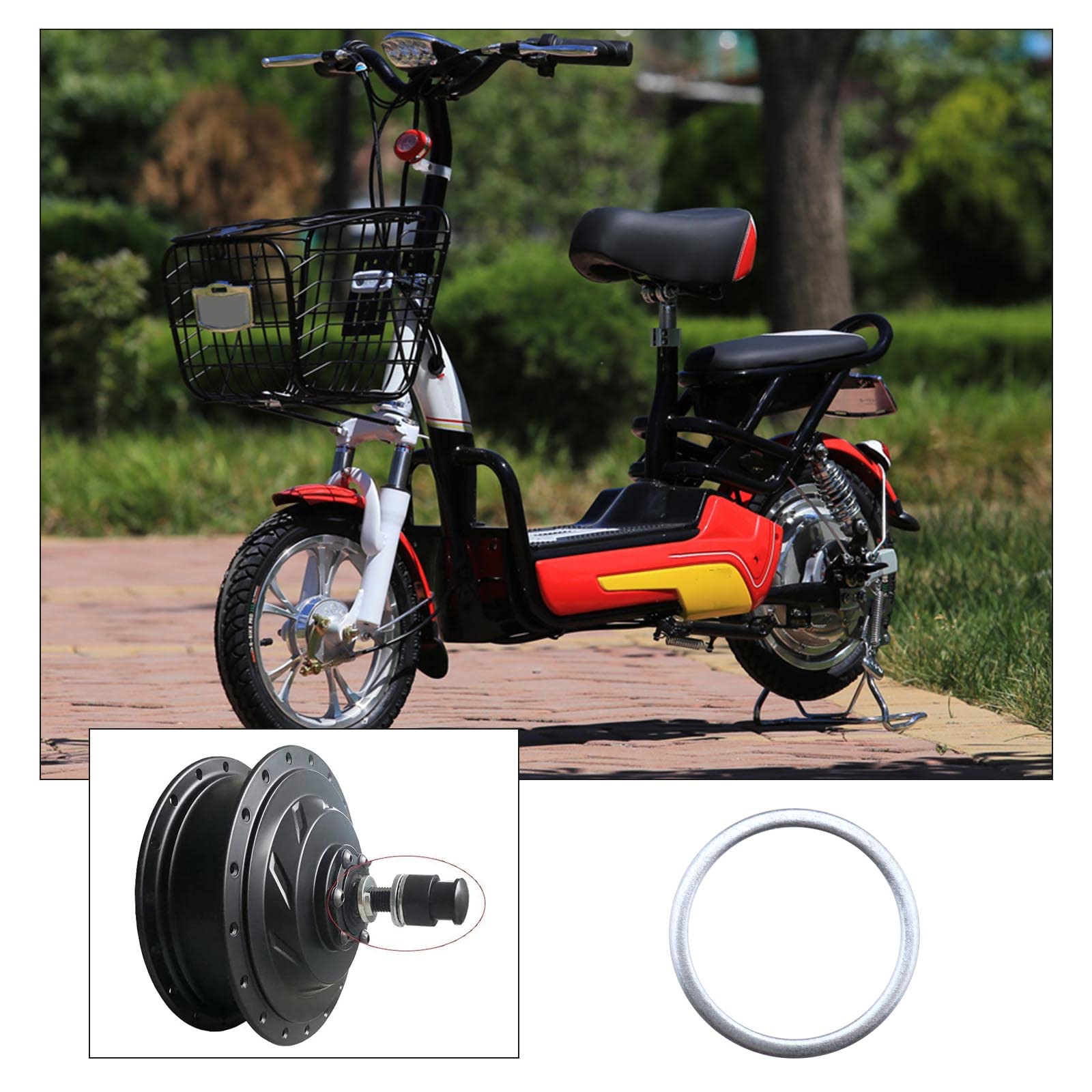 Create idea 1 Set E-Bike Hub Motor Nuts Bike Safety Washers Electric Bicycle Wheel Lock Nuts Motor Axle Bolt Screw for 250W-500W Motors with 12mm Shaft