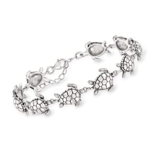 ross-simons sterling silver sea turtle bracelet. 6.5 inches