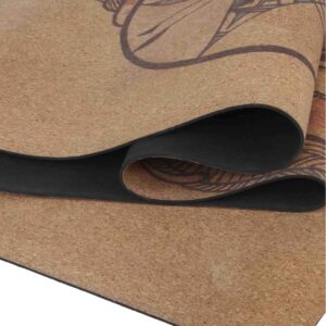 Shakti Warrior Akasa cork yoga mat - Artist Designed, Premium eco friendly mats, Non Slip, Non toxic, Great For Regular & Hot Yoga, Pilates and Workouts (72 inch x 24 inch x 3mm thick)