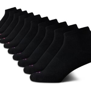 Avia Women's Quarter Socks - 10 Pack Cushioned Athletic Ankle Socks for Women - Women's Moisture Wicking Sports Socks (4-12), Size 4-9, Black