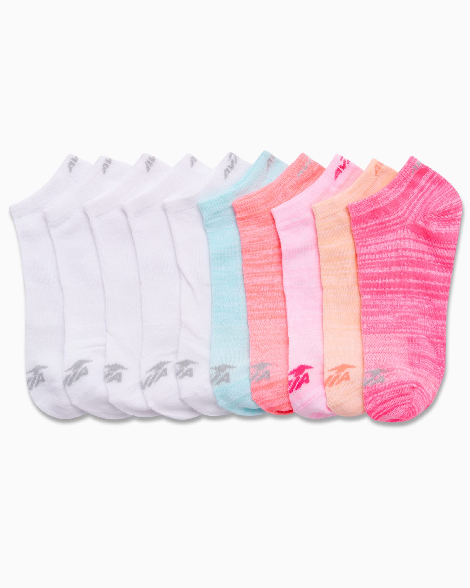 Avia Women's Athletic Socks - Lightweight Low Cut Running Socks (10 Pack), Size 9-12, Pink