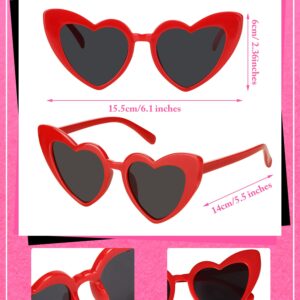 Flutesan 12 Pack Bachelorette Sunglasses Bride Bridesmaid Sunglasses Heart Shaped Sunglasses Women Eyeglasses for Party (Mixed Colors)