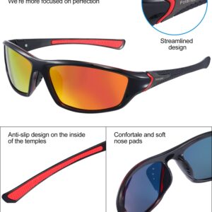 9 Pairs Polarized Sports Sunglasses Driving Shades Running Sunglasses for Men Polarized Tactical Sunglasses(Classic Colors)