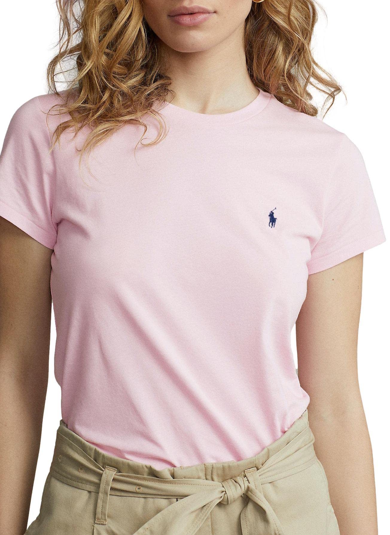 Polo Ralph Lauren Womens Crew Neck Jersey T-Shirt (X-Large, LitePink)