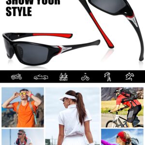 9 Pairs Polarized Sports Sunglasses Driving Shades Running Sunglasses for Men Polarized Tactical Sunglasses(Classic Colors)