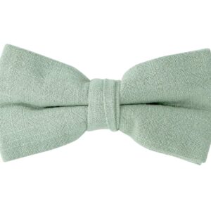 Spring Notion Mens' Linen Blend Suspenders and Bow Tie Set for Groomsmen Wedding, Sage 42 Inch