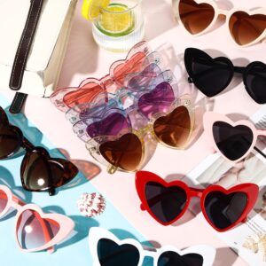 Flutesan 12 Pack Bachelorette Sunglasses Bride Bridesmaid Sunglasses Heart Shaped Sunglasses Women Eyeglasses for Party (Mixed Colors)