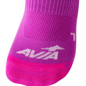 Avia Women's No Show Low Cut Running Socks (6 Pack), Size 4-9, Purple Multi Mesh