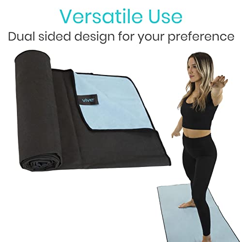 Vive Non Slip Yoga Towel & Hand Towel - Microfiber, Quick Drying, Washable, Lightweight - Non Slip Grip Hot Pilates Mat- Soft & Large Sweat Absorbent for Workouts & Safe Exercise - 24" x72"