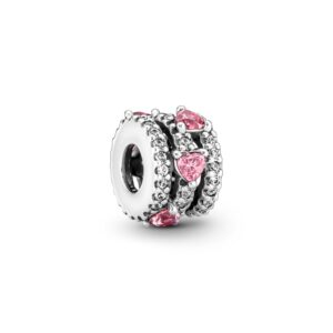 pandora sparkling triple halo hearts charm - compatible with pandora moments - stunning women's jewelry - made with sterling silver & cubic zirconia