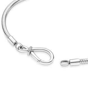 Pandora Moments Infinity Knot Snake Chain Bracelet - Compatible Moments Charms - Sterling Silver Charm Bracelet for Women - Gift for Her - 23 cm, No Gift Box