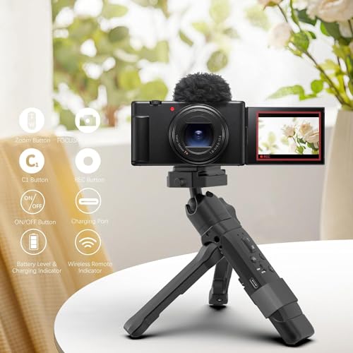 Remote Wireless Camera Shooting Grip and Tripod for Video, Ideal for vlogging Sony A6700, ZV-E10, ZV-E1, ZV-1 II, RX100 VII, A6600, A6400 Canon Camera, Zoom Control Quick Release INKEE IRONBEE