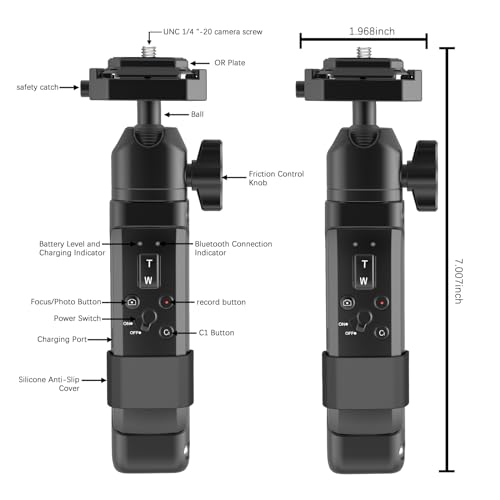 Remote Wireless Camera Shooting Grip and Tripod for Video, Ideal for vlogging Sony A6700, ZV-E10, ZV-E1, ZV-1 II, RX100 VII, A6600, A6400 Canon Camera, Zoom Control Quick Release INKEE IRONBEE