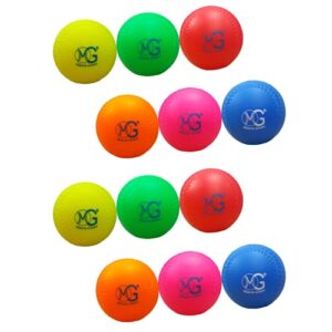 Macro Giant 11 Inch (Circum.) 3.5 Inch (Dia.) PU Foam Softball, Set of 12, Multi-Color, Baseball Training Practice, Playground Ball, Parenting Activity