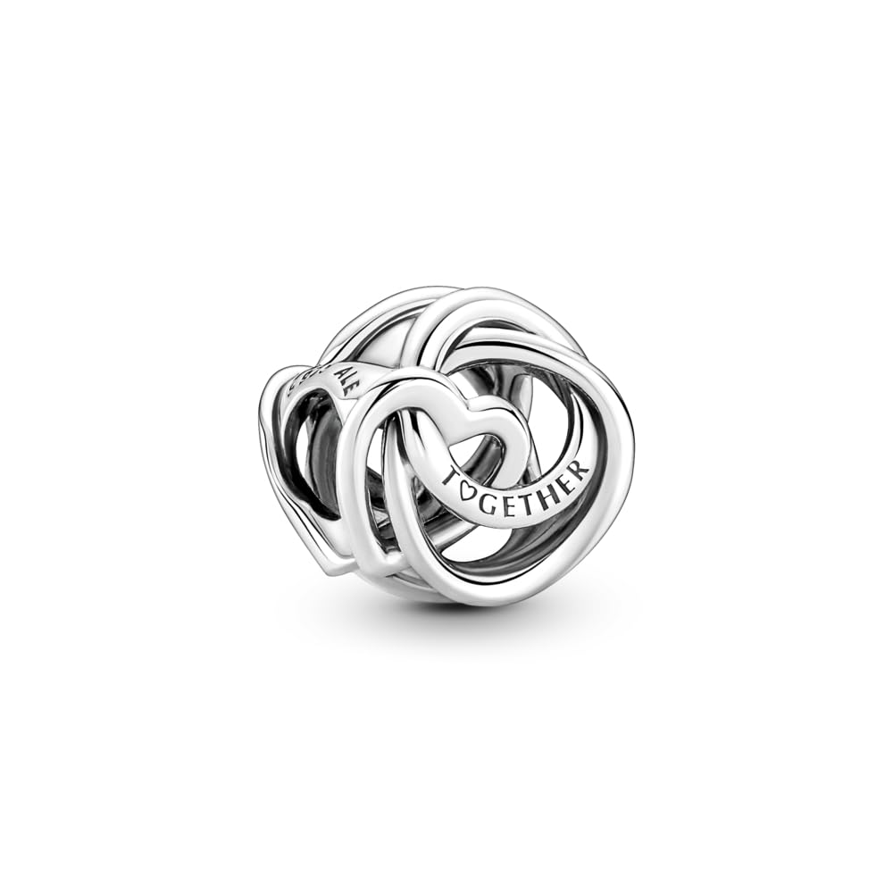 PANDORA Family Always Encircled Heart Charm - Compatible with PANDORA Moments - Stunning Women's Jewelry - Made with Sterling Silver