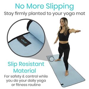 Vive Non Slip Yoga Towel & Hand Towel - Microfiber, Quick Drying, Washable, Lightweight - Non Slip Grip Hot Pilates Mat- Soft & Large Sweat Absorbent for Workouts & Safe Exercise - 24" x72"