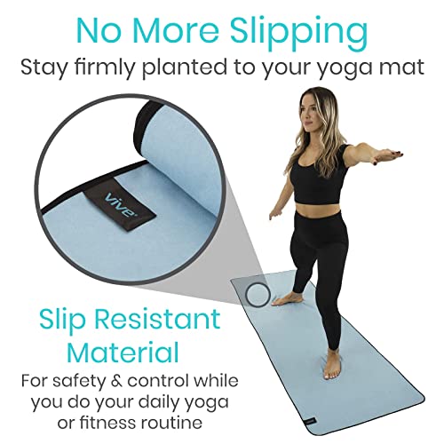 Vive Non Slip Yoga Towel & Hand Towel - Microfiber, Quick Drying, Washable, Lightweight - Non Slip Grip Hot Pilates Mat- Soft & Large Sweat Absorbent for Workouts & Safe Exercise - 24" x72"