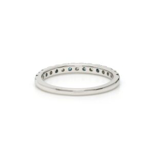 New World Diamonds 14k White Gold Lab-Created Blue Diamond Wedding Ring Band (1/2 cttw, F-G Color, VS-SI Clarity) Size 7