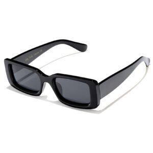 veda tinda vision rectangle sunglasses black trendy retro 90s square vintage y2k sunglasses for women polarized men sunglasses uv blocking skin c01s01