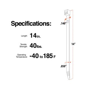 TR Industrial Multi-Purpose UV Resistant Natural Cable Ties, 14 inches, 100 Pack