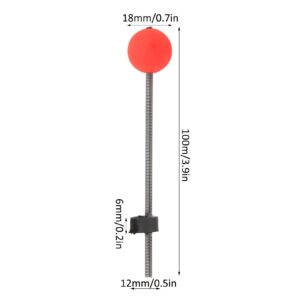 Red Ball Spring Rod Tip, 5PCS Ice Fishing Pole Spring Ball Tip High Strength Outdoor Durable for Reservoir Fishing(L)