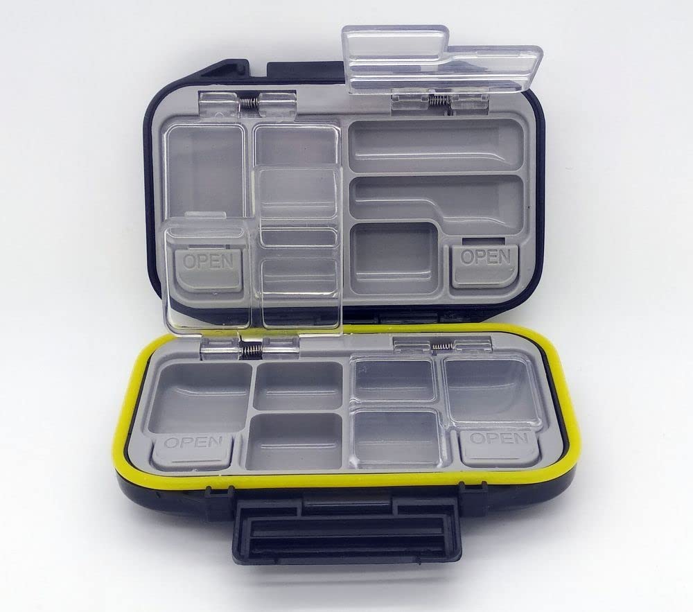 Sibas Tackle Box Organizer Waterproof Portable Double Sided Small Case Mini Utility Lures Box Kayak Fishing Containers for BASS Lures for Vest Jewelry Bead High Strength Lock