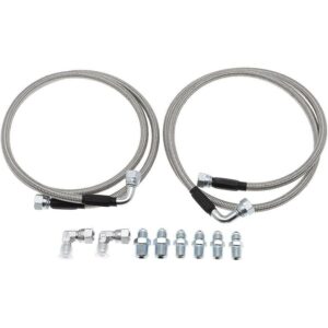 OSIAS Stainless Steel Braided Transmission Cooler Hoses Fittings， Fit for Chevy Mopar GM GMC Buick Cadillac Cars and Trucks, Replace TH350 700R4 TH4