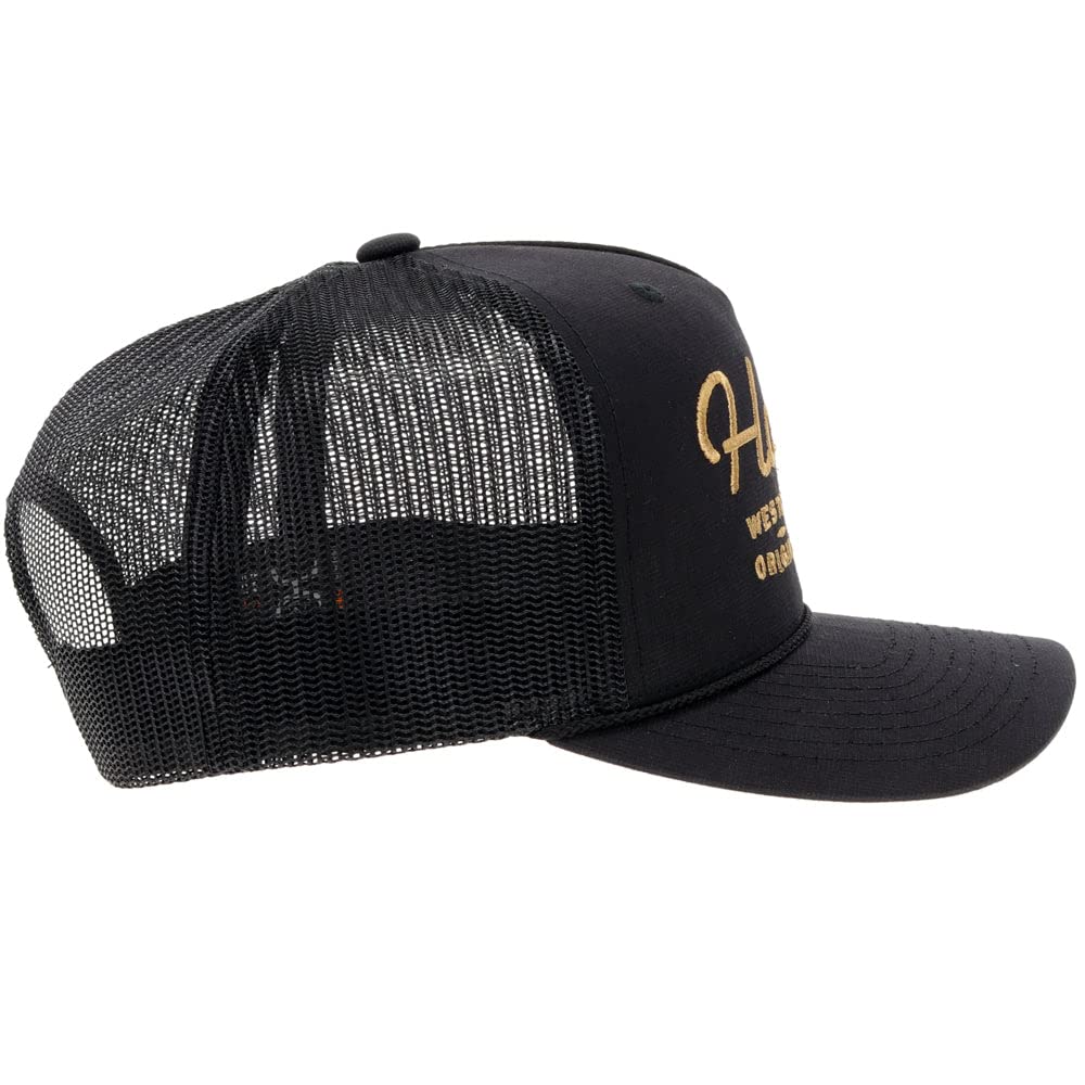 HOOEY OG Adjustable Snapback Trucker Mesh Back Hat with Logo (Black)