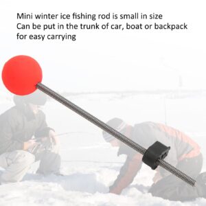 Red Ball Spring Rod Tip, 5PCS Ice Fishing Pole Spring Ball Tip High Strength Outdoor Durable for Reservoir Fishing(L)