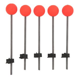 Red Ball Spring Rod Tip, 5PCS Ice Fishing Pole Spring Ball Tip High Strength Outdoor Durable for Reservoir Fishing(L)