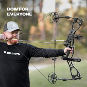 BALLISTA Universal X Compound Bow Package for Adults for Target and Hunting, Right Left Handed, 310 fps, 40-65 lbs Draw Weight, No Bow Press Needed