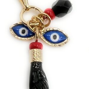 Gold Filled Azabache Pendant Prosperity & Good Fortune Evil Eye Protection Jewelry