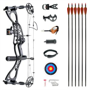 ballista universal x compound bow package for adults for target and hunting, right left handed, 310 fps, 40-65 lbs draw weight, no bow press needed