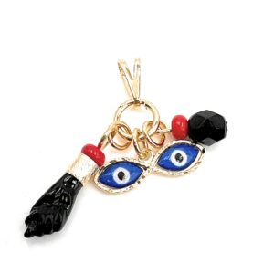 Gold Filled Azabache Pendant Prosperity & Good Fortune Evil Eye Protection Jewelry