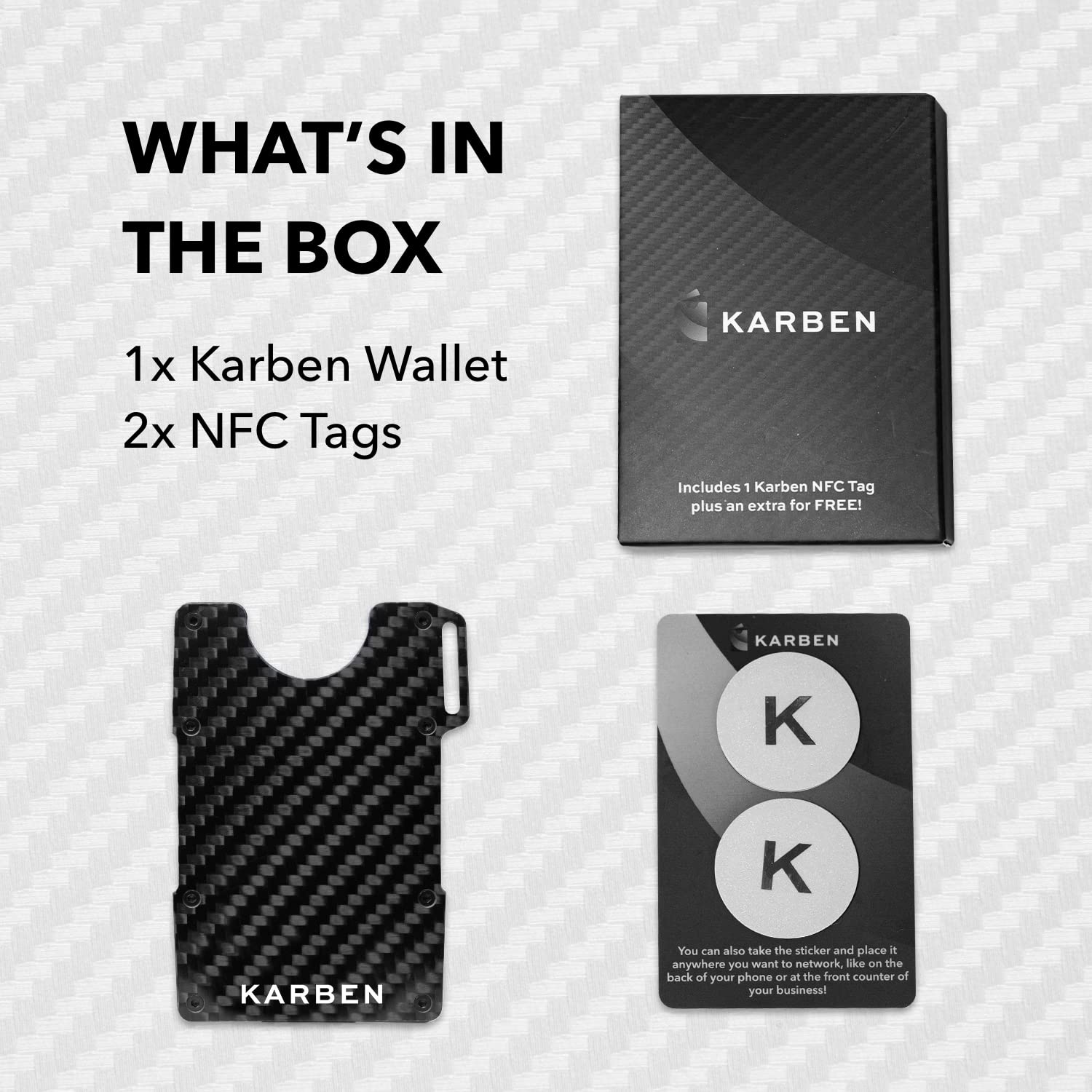 KARBEN RFID Wallet Carbon Fiber - Smart Credit Card Holder for Back, Front Pocket | 12 Space Aluminum, Metal Money Clip | Minimalist Wallets for Men and Women (Black)