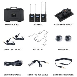 comica CVM-WM200A PRO Wireless Lavalier Microphone for Camera Support SD Card, 394FT Distance, UHF Wireless Lapel Mic with Backup Recording, Microphone for Filmmakers, Podcast, Vloggers.