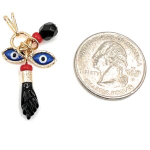 Gold Filled Azabache Pendant Prosperity & Good Fortune Evil Eye Protection Jewelry