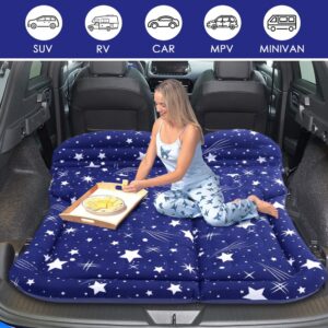 HOPERAN SUV Air Mattress Camping Bed, Inflatable Car Mattress Air Bed Back Seat with Two Pillow, Portable Sleeping Pad for Home, Outdoor and Travel