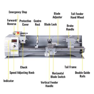 VEVOR Metal Lathe, 210x800 Mini Lathe Machine, 2500 RPM Variable Speed Change, 850W Precision Mini Lathe, Metal Working Lathe with Brushless Motor, Milling Machine for Various Metal Turning