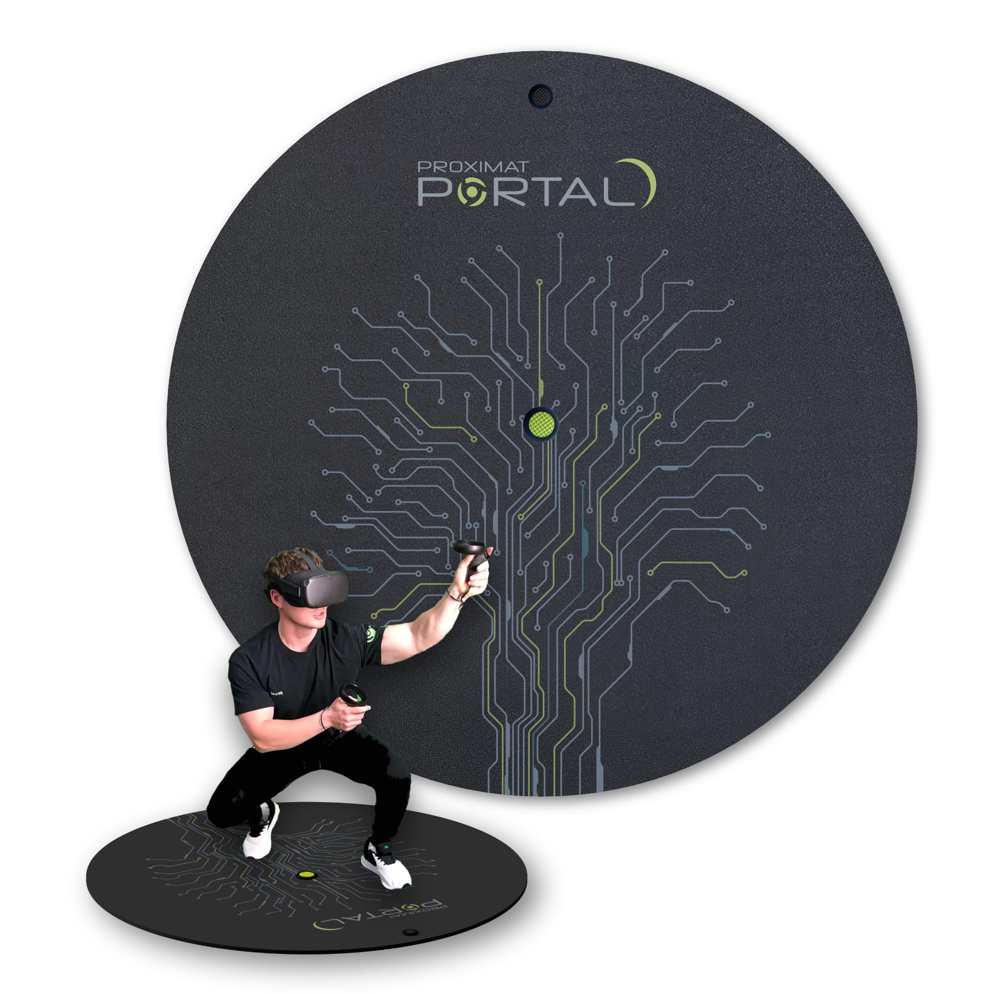 VR Mat - ProxiMat ® Metaverse Portal 42" - X-Large Mat for Virtual Reality - Play with Both Feet on The Mat