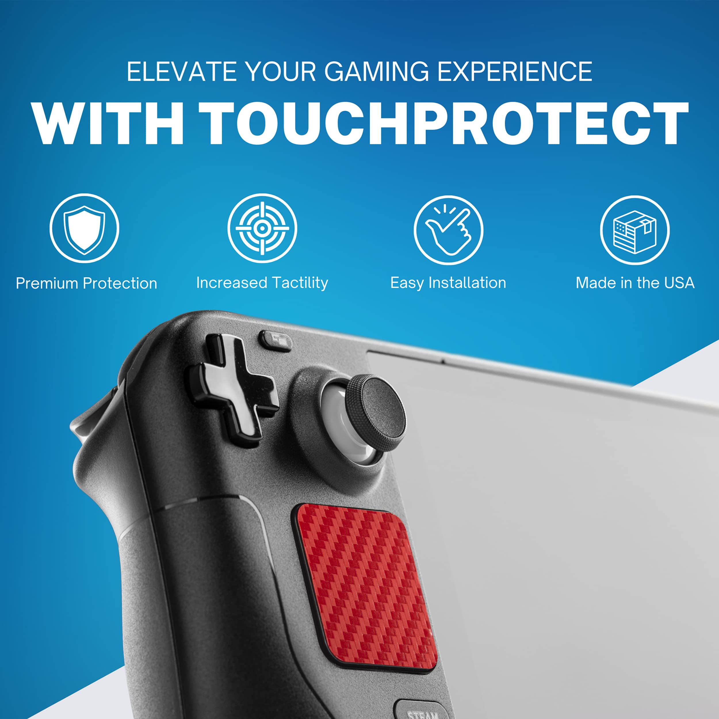 Steam Deck OLED Compatible Accesory. TouchProtect Skin to Add Grip, Style, Tactile Feedback, and Protect Steam Deck Trackpad. Touchpad Protector, Steam Deck Skin