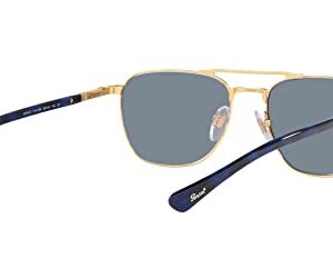 Persol PO2494S Square Sunglasses, Gold/Light Blue, 55 mm